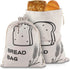 Bread Bags, 2 Pack Linen Bread Bags, Bread Bags for Homemade Bread Storage with Drawstring — Plastic Lined, Reusable Gift Bag for Housewarming, We...