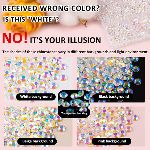 1500Pcs 6mm Resin Jelly Rhinestones with 3Pcs 10ml B7000 Jewelry Glue for Crafting, Transparent AB Flatback Gems, Bedazzling Crystal Bulk for DIY ...