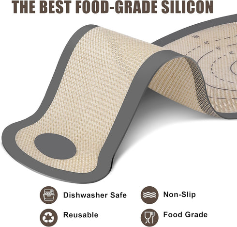 Sourdough Silicone Bread Sling, Non-Stick & Easy Clean Dutch Oven Baking Mat with Longer Handles, Silicone Baking Sling to Transfer SourDough Easi...
