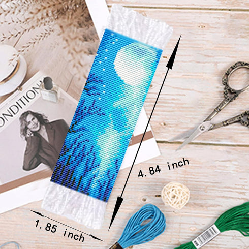 Maydear 4 PCS Cross Stitch Bookmark Kits, Stamped DIY Embroidery Bookmark Kit for Kids Adults Beginners, 18CT 2 Strands 1.85" ? 4.84" - Quadruple ...