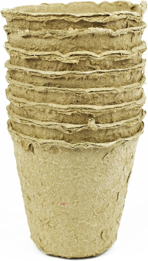 Set of 16 Biodegradable Eco Friendly Peat Pots! 3.125" Diameter x 3" - Recycled Non Bleached Peat Pots Perfect for Seed Germination! No Transplant...