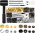 Alritz 15mm Leather Snap Button Kits with Hammer Punch Spacer, 90 Sets Metal Snaps Press Studs with 4 Setter Tools for Thin Clothes, Jackets, Jean...