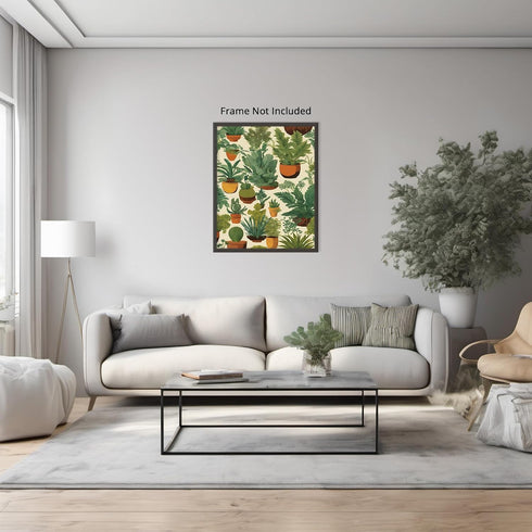 Posterizer 1 pcs-plants pots cactus cute art for plant lovers 3-Floral & Botanical Art-GIft for Men Women Teens-Decor for Home & Office- unframed ...