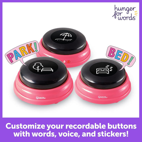Hunger For Words Talking Pet Next Words Locations - 3 Piece Set of Recordable Speech Buttons for Dogs, Dog Buttons for Communication...