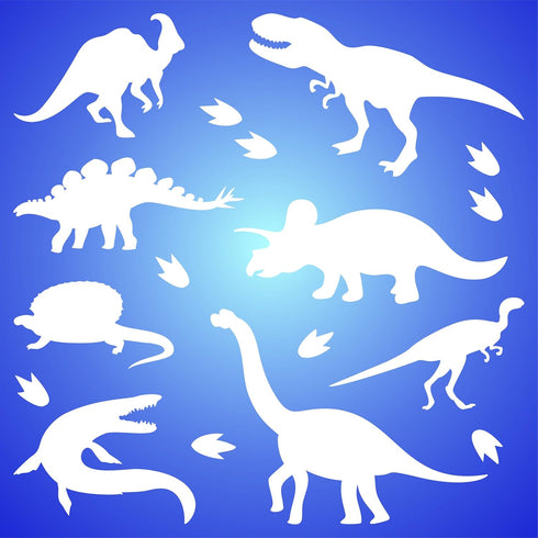 Dinosaur Silhouette Stencil, 6.5 x 6.5 inch (M) - Kids Animal Jurassic Extinct Stencils for Painting Template...