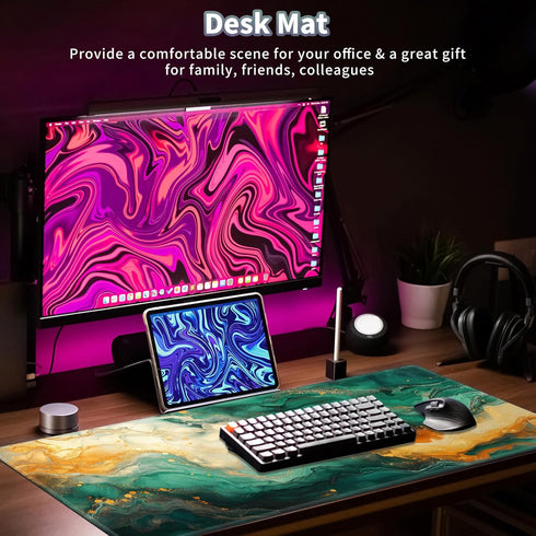 Gaming Mouse Pad, EDGFRTOIO Keyboard Mouse Pad 31.5x15.7 inch XXL Large Computer Laptop Cool Desk Mat with Non-Slip Rubber Base and Stitched Edge ...