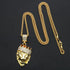 AHIER Gold Necklace Chain with Dollar Sign, 18K Gold Plated Hip Hop Chain Necklace Pendant for Men, 30inch (Rotatable,Lion Head)...
