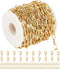 UMAOKANG 10 Meters Paperclip Chain for Jewelry Making Gold Plated Aluminum Jewelry Chains Bulk Unwelded Oval Paperclip Link Chain Necklace Bracele...