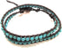 Turquiose 2 Wrap Bracelets and Choker woven Leather Necklace 2 in 1, Men Bracelet, Women Bracelet, Teengirls Bracelet...