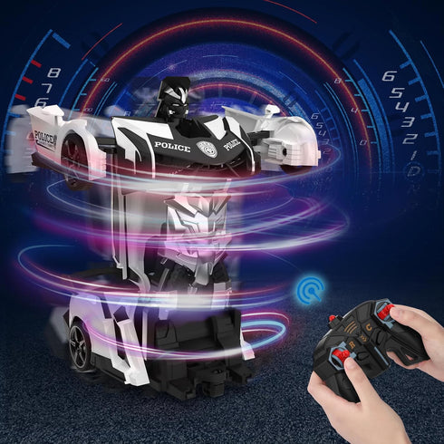 BLUEJAY Transform Rc Cars for Boys 4-7 8-12, 2.4Ghz 1:18 Scale Remote Control Car Transforming Robot, One-Button Deformation 360° Rotation and Dri...