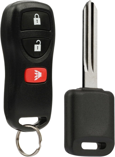 Car Key Fob Keyless Entry Remote with Ignition Key fits Nissan, Infiniti (KBRASTU15 3-Btn)...