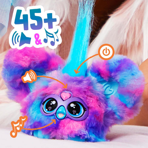 Furby Furblets Luv-Lee Mini Friend, 45+ Sounds, K-Pop Music & Furbish Phrases, Electronic Plush Toys for Girls & Boys 6 Years & Up, Purple & Blue...