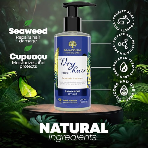 All Natural Hair Repair Shampoo for Men & Women- Moisturizing Shampoo for Dry Hair- Paraben & Sulfate-free Shampoo with Seaweed & Cupuacu for Inte...