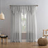 No. 918 Erica Crushed Sheer Voile Rod Pocket Curtain Panel, 51" x 63", Silver Gray...