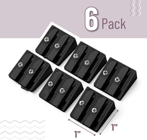 Mr. Pen Handheld Metal Pencil Sharpener with 2 Holes, Pack of 6, Black, Colored Pencil Sharpener, Pencil Sharpeners Handheld Pencil Sharpener Manu...