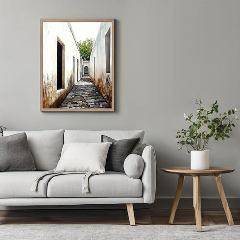 Posterizer 1 pcs-quiet Mediterranean or North African village alleyway 3-Photography Art Gift for Men Women Entrepreneur Teens Decor for Home & O...