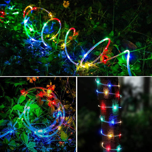 LED Rope Lights Battery Operated String Lights-40Ft 120 LEDs 8 Modes Outdoor Waterproof Fairy Lights Dimmable/Timer with Remote for Camping Party ...