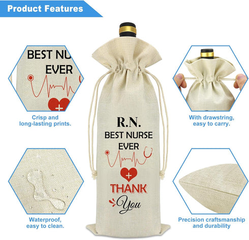Nurse Gifts for Women Men Best Nurse Ever Wine Bag Nurse Thank You Gifts Nurses Week Gifts Nurse Appreciation Gifts RN Gifts for Nurses Christmas ...