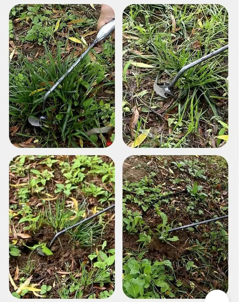 2023 New Weeding Artifact Uprooting Weeding Tool, Premium Manganese Steel Forged Weed Puller 4 Teeth Dual Purpose Weeder, Hand Weeder Tool for Gar...