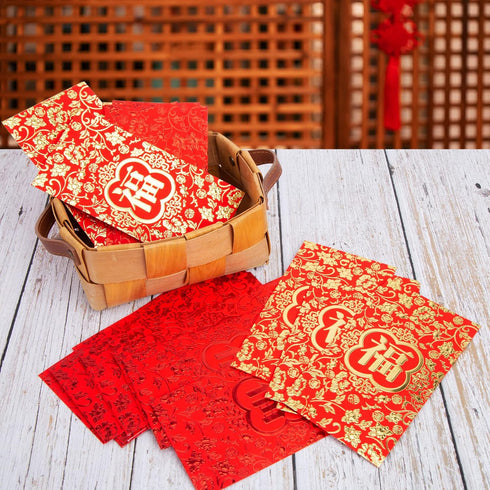 VGOODALL 36PCS Red Envelopes Chinese 2024 Dragon Year,Chinese New Year Hong Bao Packet Red Gold Lucky Money Pockets 6.6x3.5 Inch for New Year Spri...