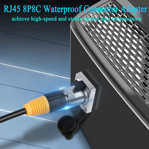 QIANRENON RJ45 Waterproof Network Connector CAT6 RJ45 Panel Mount Outdoor Waterproof Adapter RJ45 Industrial Network Coupler Assembly,Waterproof I...