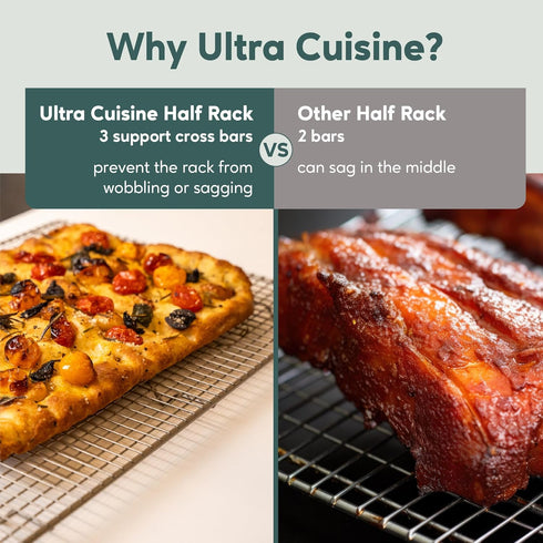 Ultra Cuisine Heavy Duty Cooling Rack for Cooking and Baking - Professional Grade Premium100% Stainless Steel Baking Rack & Wire Cooling Mesh for ...