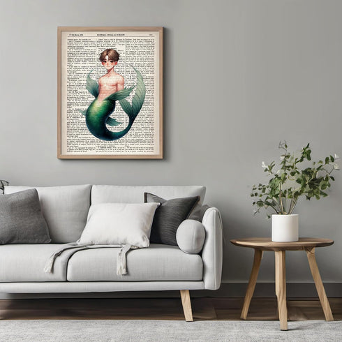 Posterizer 1 pcs-Cute Merman Dictionary Wall Art-Abstract & Modern Art-Movie & Cinema Art-Gift for Girls, Teens-Decor for nursery toddlers kids ro...