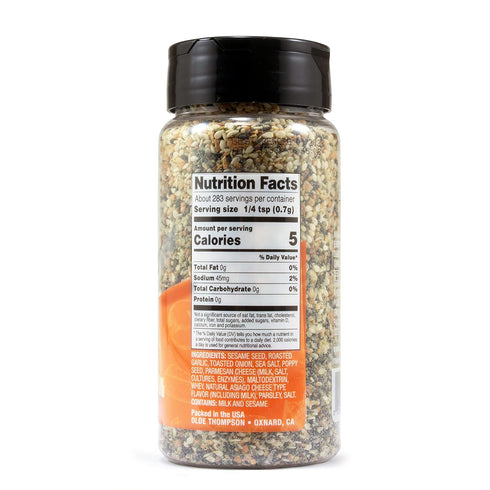 Olde Thompson Everything Bagel Seasoning With Asiago Cheese, Spice And Seasoning Blend 7 oz...