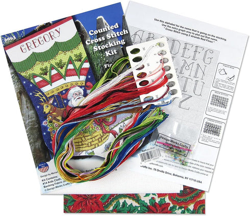 Design Works Crafts Balloon Ride Counted Cross Stitch Stocking Kit, White...