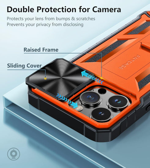 FNTCASE for iPhone 15 Pro-Max Case: Military Grade Drop & Shock Protection 15 Pro Max Cell Phone Cover with Kickstand & Slide | Rugged Protective ...