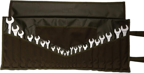 Wrench Pouch SAE & Metric Wrenches Tools Bag Organizer Roll Up Pouch 26 Pockets Hand Crafted, Heavy Weight, Water Proof Ballistic Polyester Oxford...