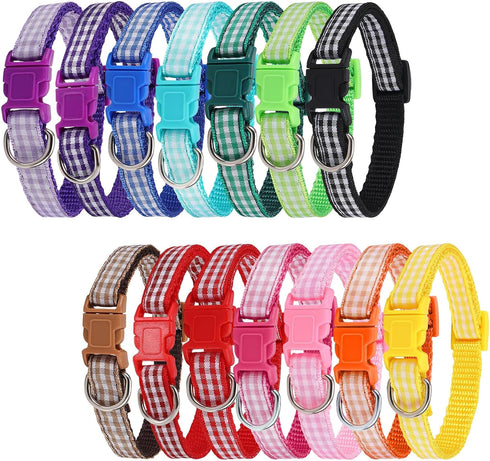 14pcs Puppy Collars for Litter Adjustable Whelping Puppy Collars Soft Nylon Whelping Collars Puppy Id Collars for Puppy Small Dogs(Small)...