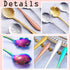 16 Pieces Tea Spoon Coffee Teaspoon Set, PBIEHSR Stainless Steel Flower Spoons for Stirring Drink Mixing Milkshake Jam...