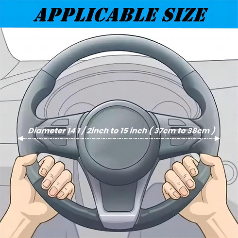 Soft Leather Car Steering Wheel Cover, Universal 15 Inch Colorful Rhinestones Anti-Slip Elastic Steering Wheel Covers for Most Cars, Sparkly Cryst...
