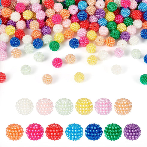 Beadthoven 195Pcs 12mm Mermaid Beads Plastic Red Bayberry Beads Mixed Color Round Chunky Bubblegum Beads Bulk Loose Spacer Beads Bubble Beads for ...