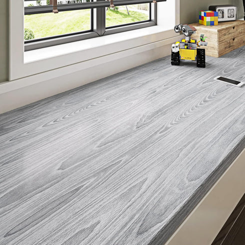 Livelynine Grey Wood Contact Paper Peel and Stick Wallpaper for Cabinets Kitchen Classroom Gray Wood Contact Paper for Desk Countertops Dresser Ta...