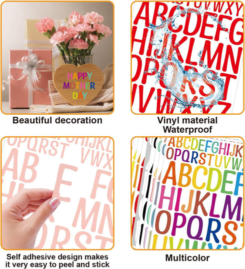 35 Sheet 1820 Pcs White Letter Stickers,2+1 Inch Big Font Alphabet Letter Vinyl Stickers Self Adhesive Waterproof Letters Kit,Mailbox Stickers for...