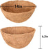 Halatool 2 PCS 14 Inch Round Coco Liners Hanging Basket 100% Natural Replacement Coconut Fiber Liner for Garden Flower Pot Vegetables Herbs...