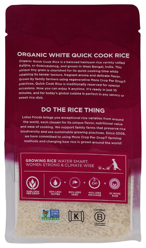 LOTUS FOODS Organic Quick Cook White Rice, 15 OZ...