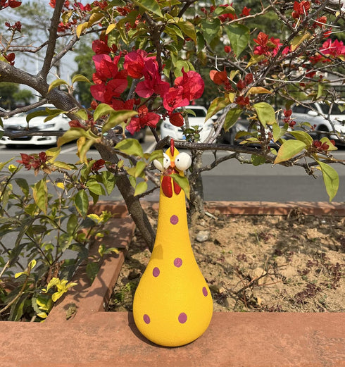 Long Neck Chicken Statue, Resin Rooster Sculpture, Creative Crafted Art Figurines, Funny Outdoor Decor, Cute Cock Decoration for Lawn, Yard, Offic...