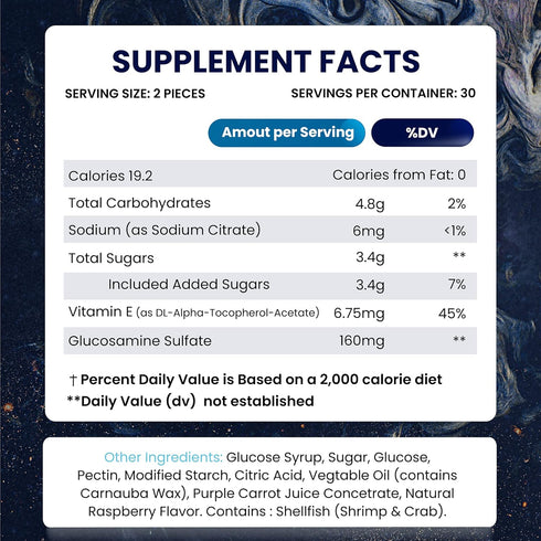 Joint Support Gummies - Advanced Glucosamine Gummy Supplement with Vitamin E, High Potency Antioxidant & Inflammatory Response, Comfort for Back, ...