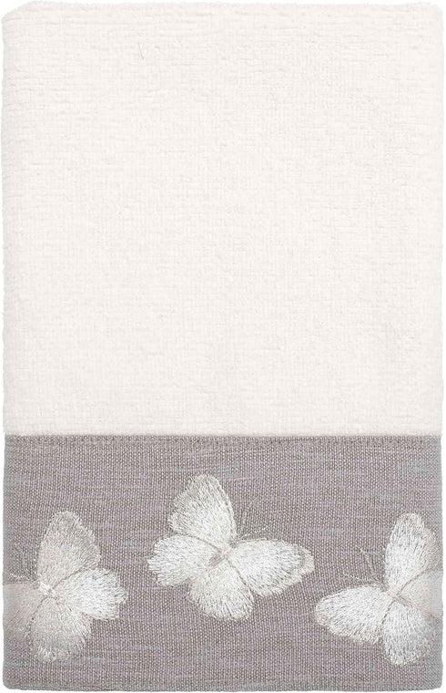 Avanti Linens - Fingertip Towel, Soft & Absorbent Cotton Towel (Yara Collection, White) 18.00" x 11.00"...