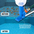 Portable Pool Vacuum Jet Cleaner-with Brush&Filter Bag&48" Pole,No Electric Power Needed, Use Garden Hose Water Pressure to Vacuum,for Inflatable ...