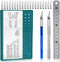 34 Pack Craft Knife Exacto Knives Kit, 2 Precision Hobby Knife with 20 Spare Art Knife Blades and Carving Pattern Description Paper for Art, Scrap...