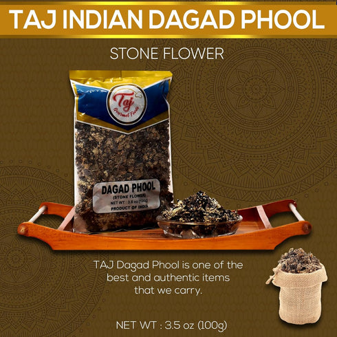 TAJ Premium Indian Dagad Phool, Stone Flower, 3.5-Ounce (3.5oz)...