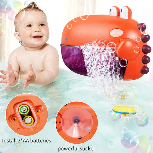 Grechi Dinosaur Bath Toys,Baby Bath Toys for The Baby Bathtub,Toddler Bath Toys Automatic Bubble Machine,Plays 12 Children’s Songs,Bath Toy Makes ...