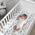 Lambs & Ivy Baby Jungle Animals White/Gray/Taupe Cotton Fitted Crib Sheet...