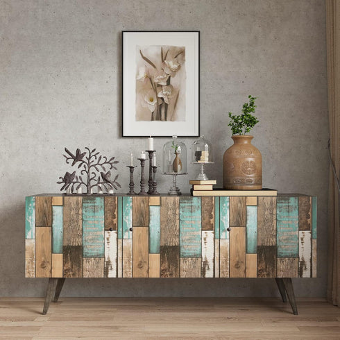 17.7''x100'' Wood Wallpaper Rustic Distressed Wood Peel and Stick Wallpaper Self Adhesive Removable Decorative Wood Plank Film for Wall Covering C...