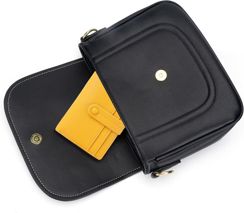 Small Wallet for Women,Leather RFID Blocking Wallets,Bifold Ladies Wallets Card Holder Zipper Coin Pocket with ID Window Yellow...