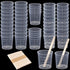 Coopay 50 Pack 60ml/2oz and 30ml/1oz Plastic Graduated Cups Transparent Scale Clear Epoxy Mixing Cup with 50 Pack Wooden Stirring Sticks for Resin...